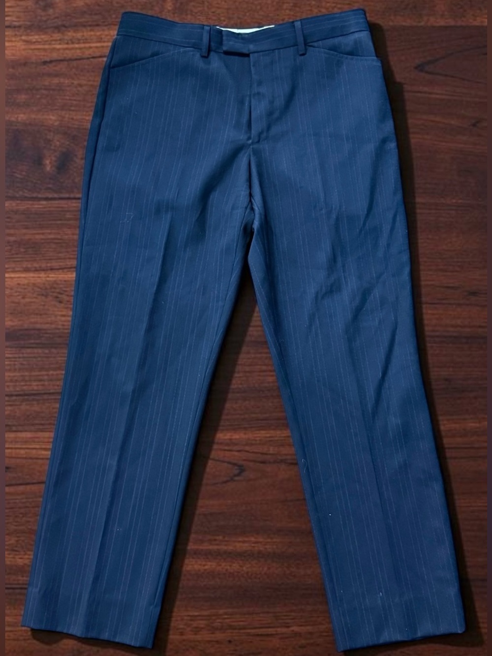 D&G Dolce & Gabbana Mens Wool Pinstripe Pants 36x30 IT50 Y2K Ittierre Hologram